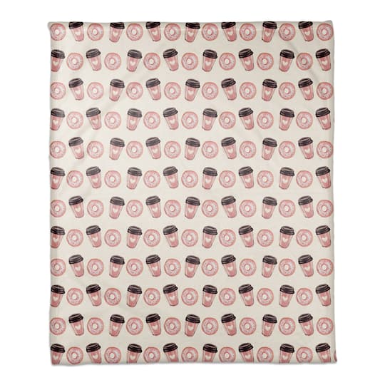 We Go Together Like Coffee & Donuts Coral Fleece Throw Blanket